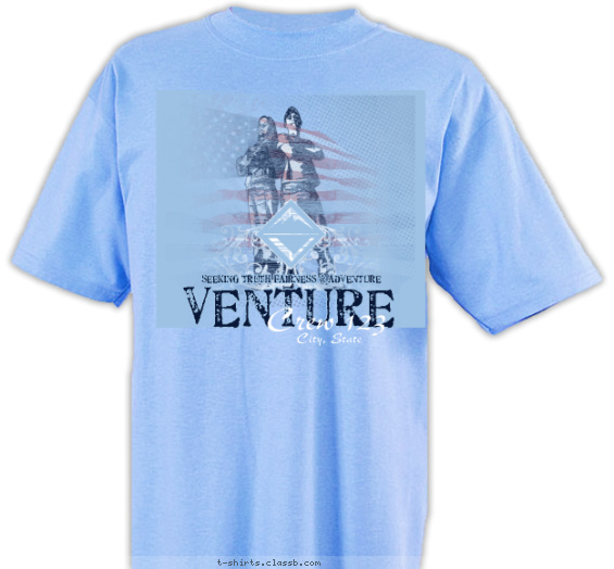 venturing-crew t-shirt design with 3 ink colors - #SP5464
