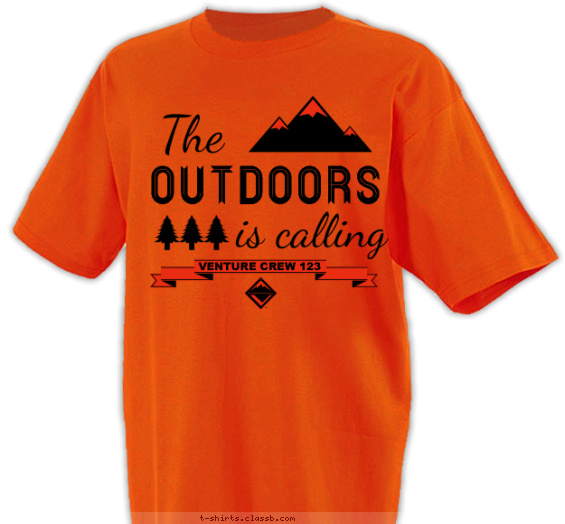 venturing-crew t-shirt design with 1 ink color - #SP5468
