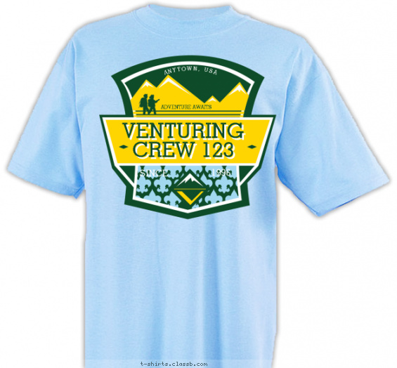 venturing-crew t-shirt design with 3 ink colors - #SP5469
