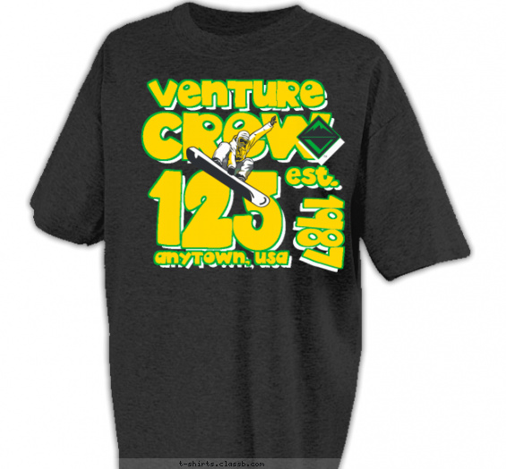 venturing-crew t-shirt design with 3 ink colors - #SP5476