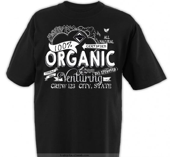 venturing-crew t-shirt design with 1 ink color - #SP5478