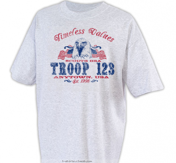 troop t-shirt design with 2 ink colors - #SP559