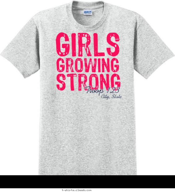 troops-girls t-shirt design with 2 ink colors - #SP5615