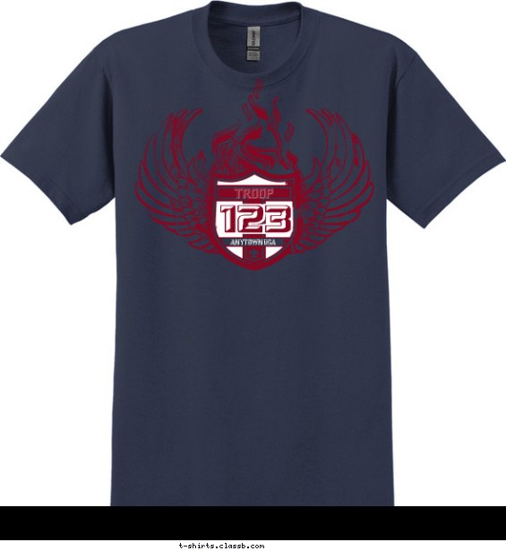 troop t-shirt design with 2 ink colors - #SP567