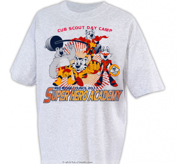 cub-scout-superhero-themed-camp t-shirt design with 3 ink colors - #SP5682