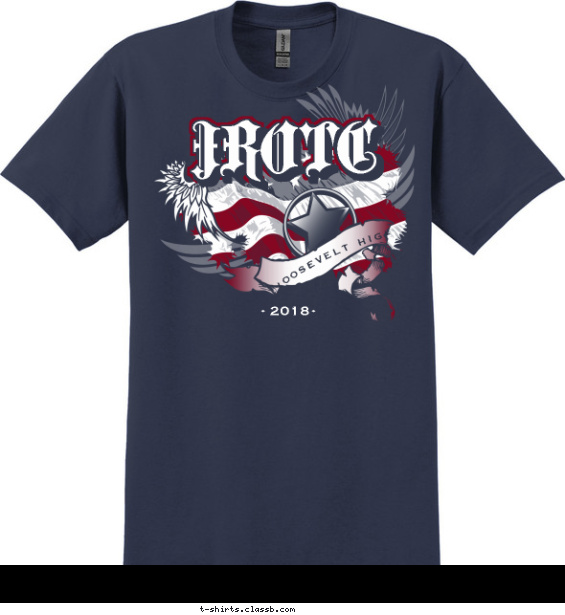 jrotc t-shirt design with 2 ink colors - #SP5703