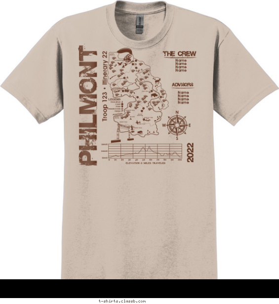 philmont t-shirt design with 3 ink colors - #SP5720