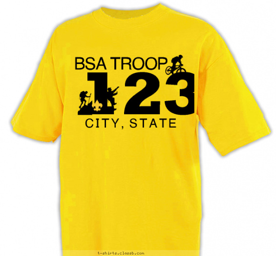 troop t-shirt design with 1 ink color - #SP579