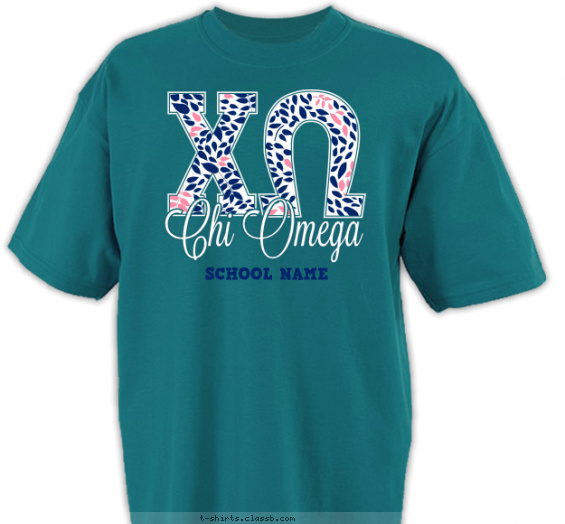 chi-omega t-shirt design with 3 ink colors - #SP5791