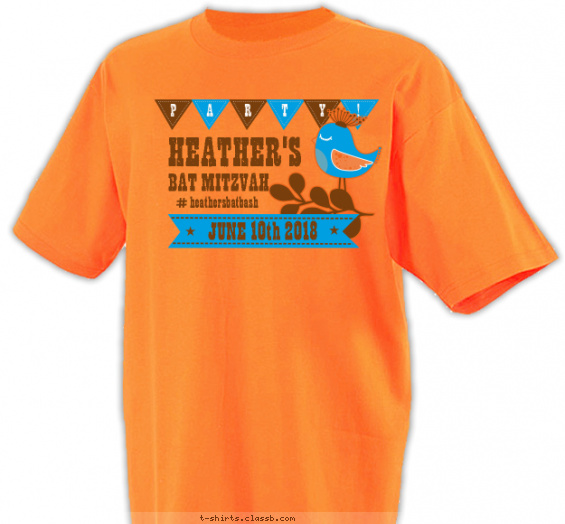 bat-mitzvah t-shirt design with 3 ink colors - #SP5891