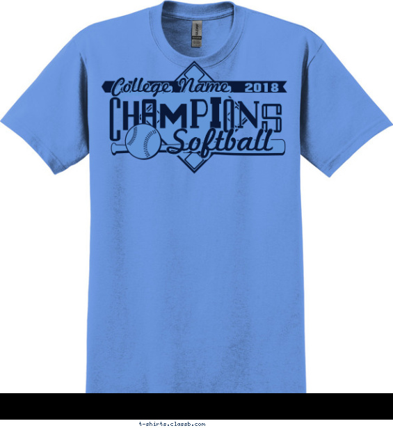 softball t-shirt design with 1 ink color - #SP5896