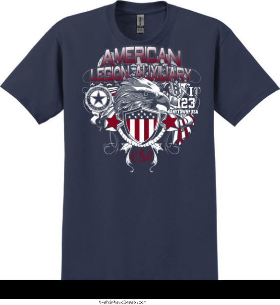 american-legion t-shirt design with 2 ink colors - #SP5901