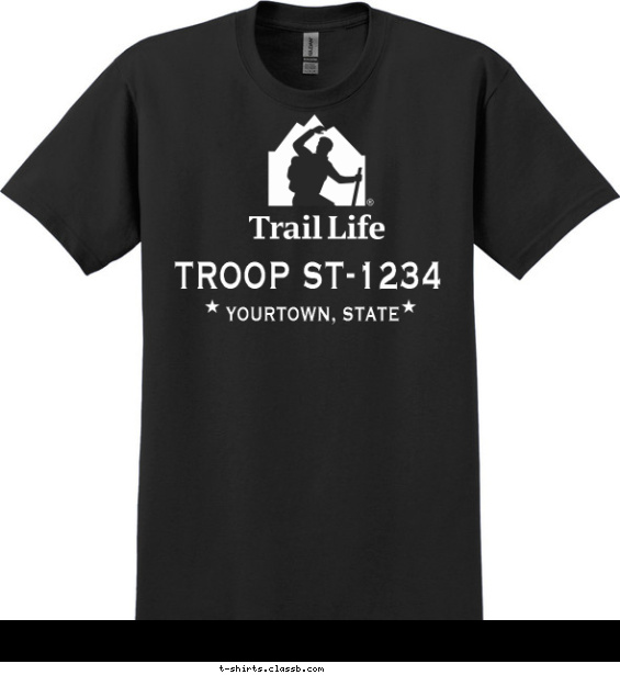 trail-life t-shirt design with 1 ink color - #SP5903