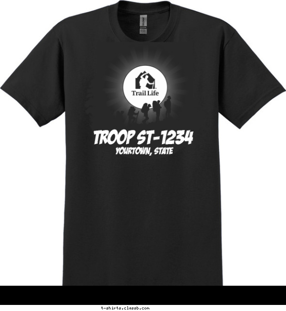 trail-life t-shirt design with 1 ink color - #SP5908