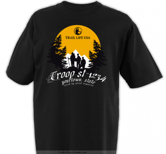 trail-life t-shirt design with 2 ink colors - #SP5909