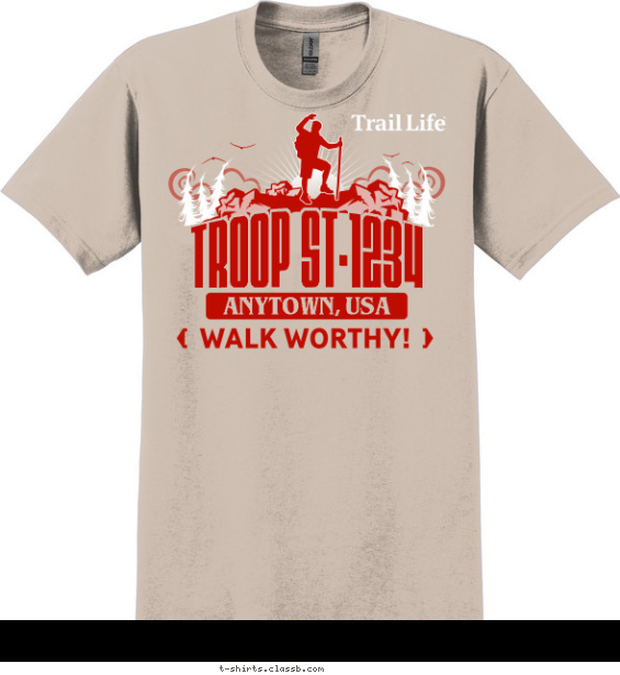 trail-life t-shirt design with 2 ink colors - #SP5910
