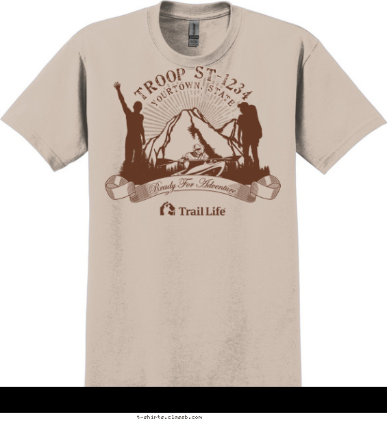 trail-life t-shirt design with 1 ink color - #SP5913
