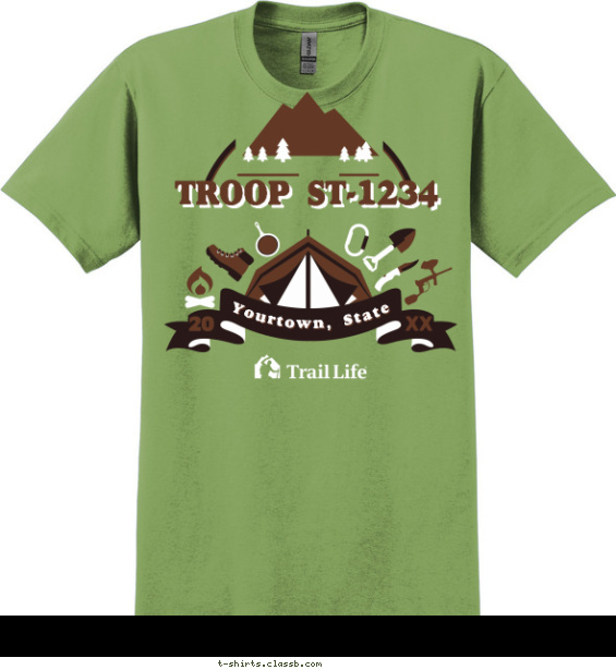 trail-life t-shirt design with 3 ink colors - #SP5917