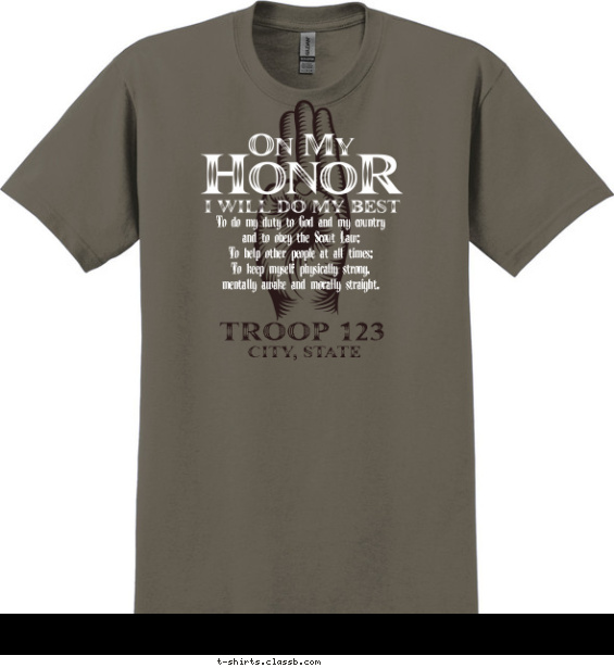 troop t-shirt design with 2 ink colors - #SP597