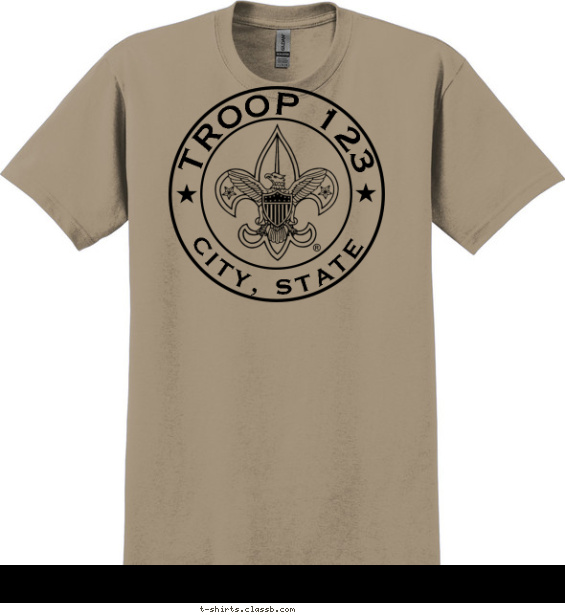 troop t-shirt design with 1 ink color - #SP6