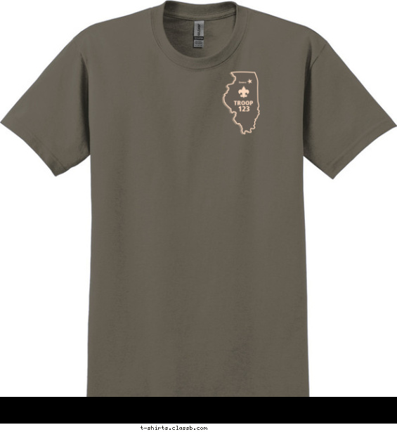 troop t-shirt design with 1 ink color - #SP602