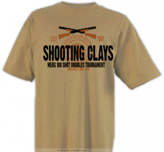 sporting-clay t-shirt design with 2 ink colors - #SP6025