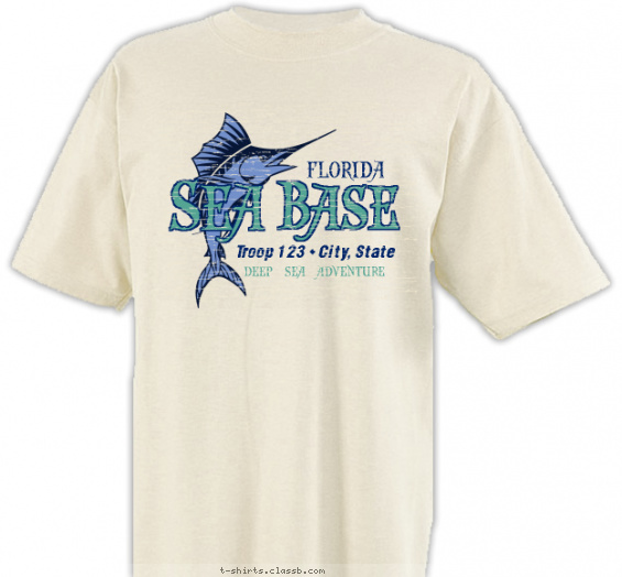 florida-sea-base t-shirt design with 2 ink colors - #SP607