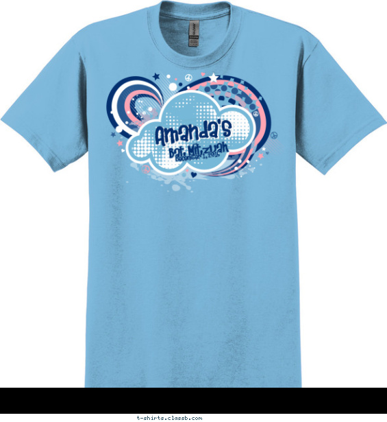 bat-mitzvah t-shirt design with 3 ink colors - #SP6071