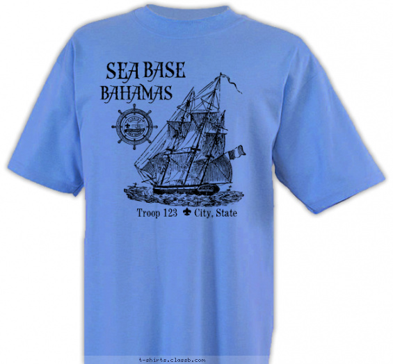 florida-sea-base t-shirt design with 1 ink color - #SP609
