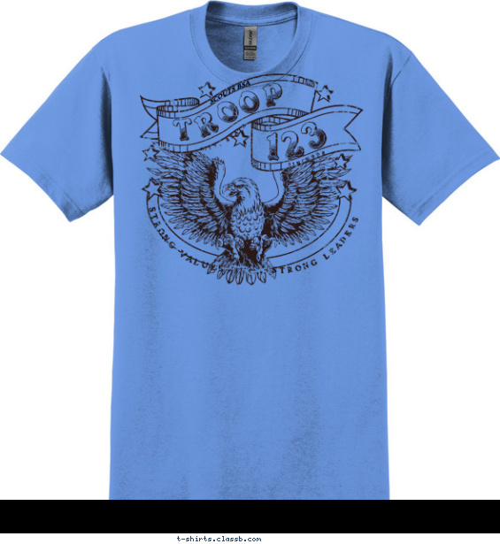 troop t-shirt design with 1 ink color - #SP612