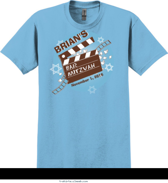 bar-mitzvah t-shirt design with 2 ink colors - #SP6126