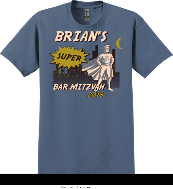 bar-mitzvah t-shirt design with 3 ink colors - #SP6128