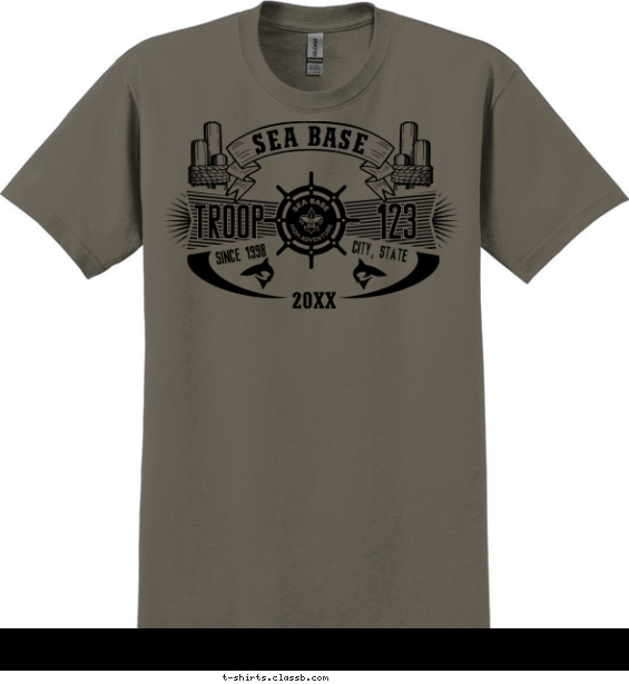 florida-sea-base t-shirt design with 1 ink color - #SP613