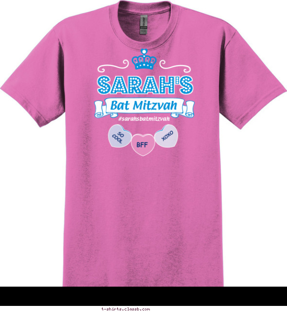 bat-mitzvah t-shirt design with 3 ink colors - #SP6135
