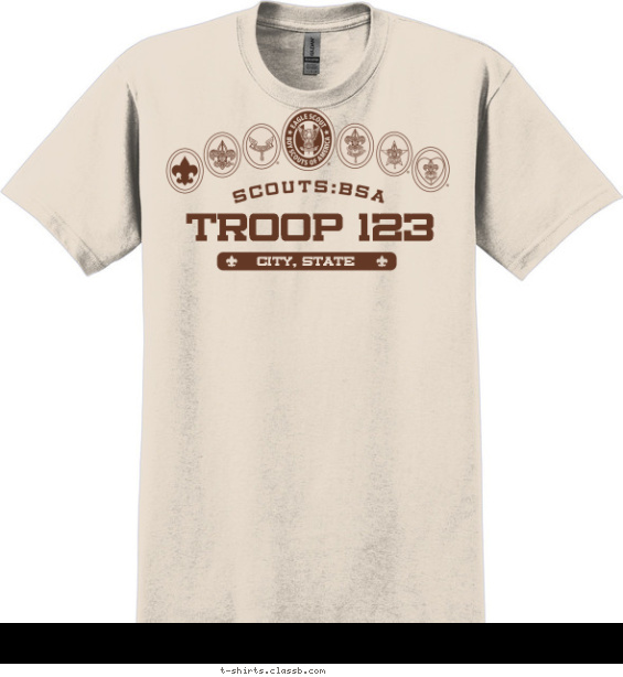 troop t-shirt design with 1 ink color - #SP616