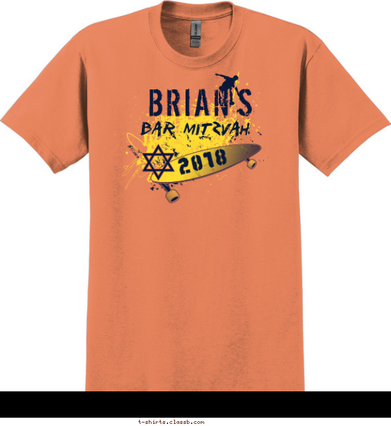bar-mitzvah t-shirt design with 2 ink colors - #SP6232