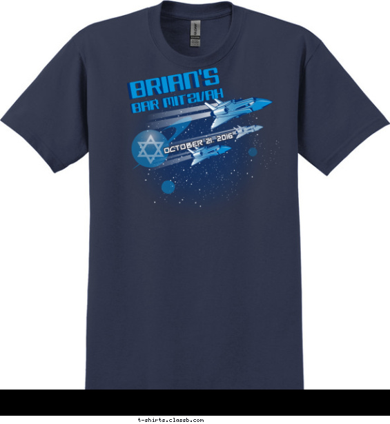 bar-mitzvah t-shirt design with 3 ink colors - #SP6233