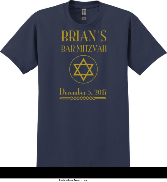 bar-mitzvah t-shirt design with 1 ink color - #SP6234