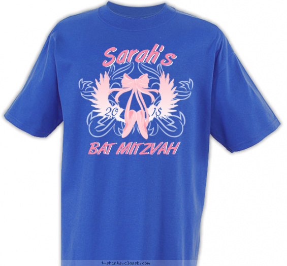 bat-mitzvah t-shirt design with 2 ink colors - #SP6235