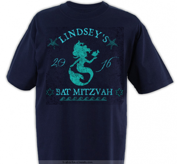 bat-mitzvah t-shirt design with 1 ink color - #SP6237
