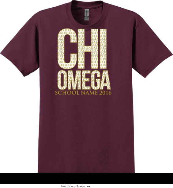 chi-omega t-shirt design with 2 ink colors - #SP6265