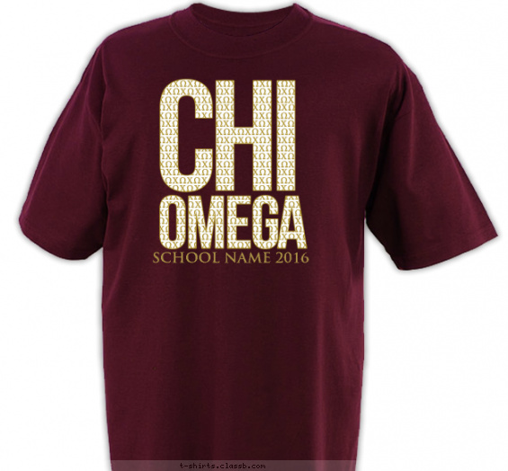chi-omega-t-shirts t-shirt design with 2 ink colors - #SP6265