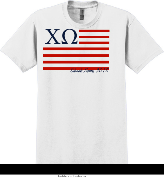chi-omega t-shirt design with 2 ink colors - #SP6266