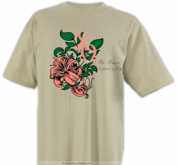 chi-omega t-shirt design with 3 ink colors - #SP6269