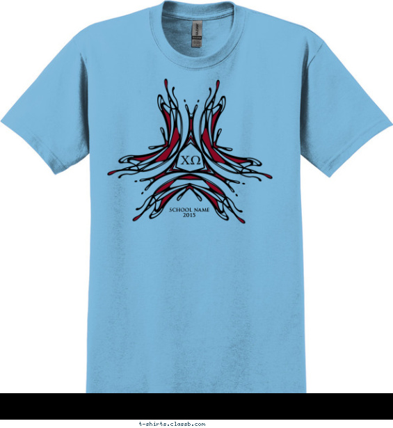 chi-omega t-shirt design with 2 ink colors - #SP6274