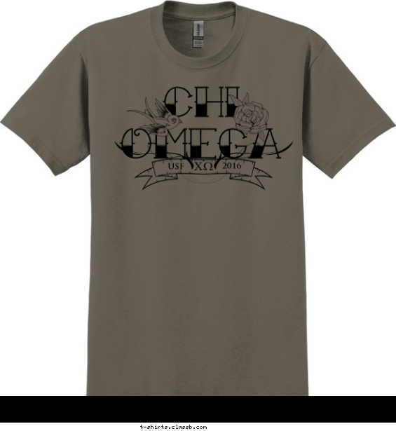 chi-omega t-shirt design with 1 ink color - #SP6277