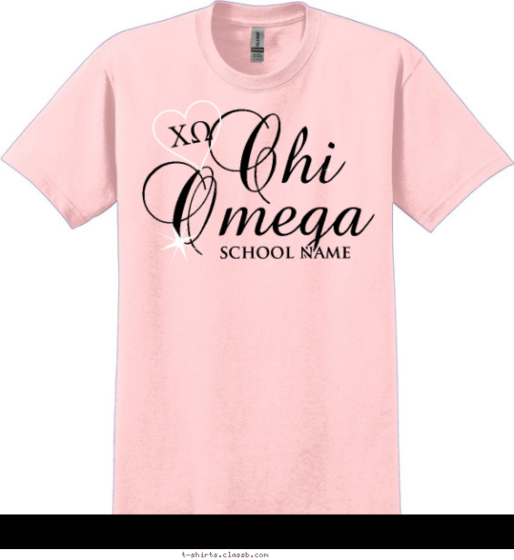 chi-omega t-shirt design with 2 ink colors - #SP6278