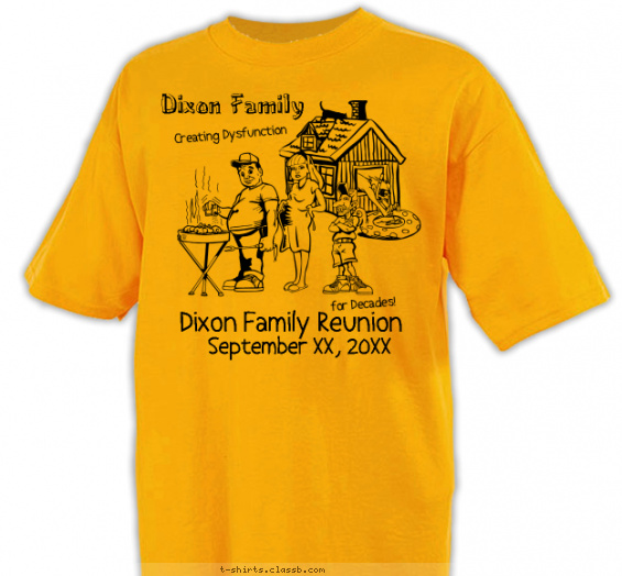 family-reunion t-shirt design with 1 ink color - #SP629