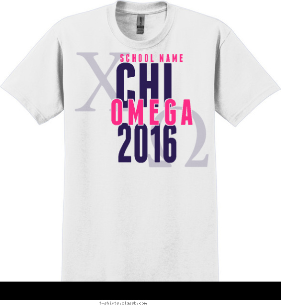 chi-omega t-shirt design with 2 ink colors - #SP6329