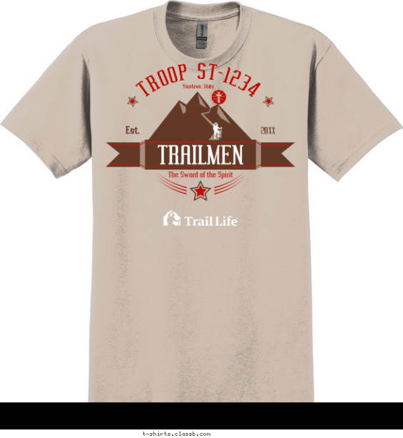 trail-life t-shirt design with 3 ink colors - #SP6336